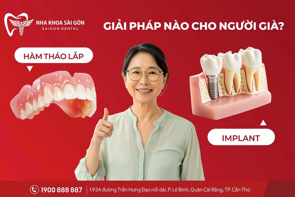 Hàm tháo lắp và Implant: Giải pháp nào cho người mất răng tuổi già?